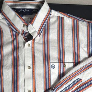 Wrangler George Strait Cowboy Cut Mens XL Striped Button Down Shirt MGS275M